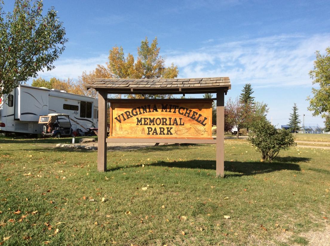 Virginia Mitchell Memorial Park sign.